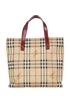 Burgandy Top handle tote, back view